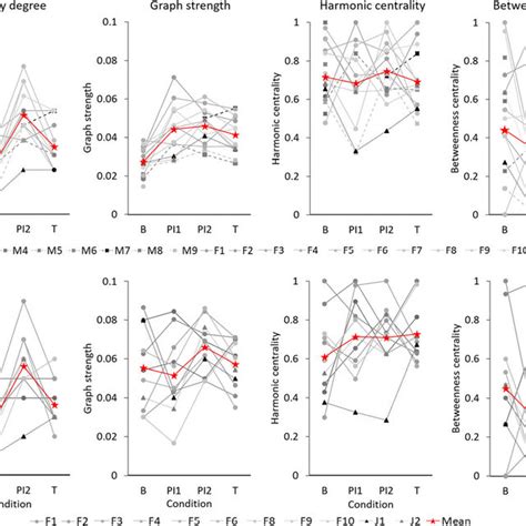 Individual Social Network Metrics Across Observation Periods In A