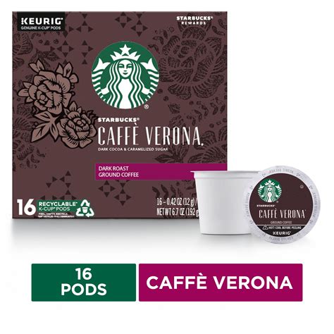 Starbucks Dark Roast K Cup Coffee Pods Caff Verona For Keurig