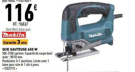 Promo Scie Sauteuse 350 W Makita chez Brico Cash - iCatalogue.fr