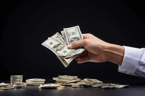 Premium Photo Man Holding Money In Hand At Black Background Man