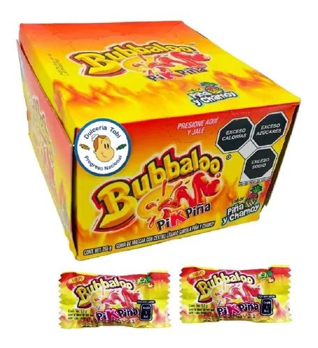 Chicle Bubbaloo Sabor Pikpiña Goma De Mascar Caja 47pz Dulce