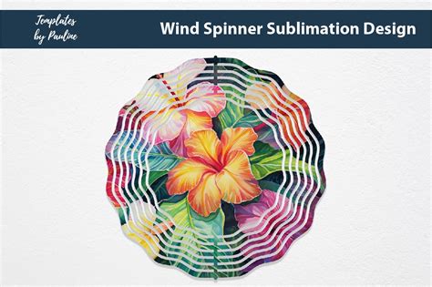 Tropical Flower Wind Spinner Sublimation Graphic By Templates By