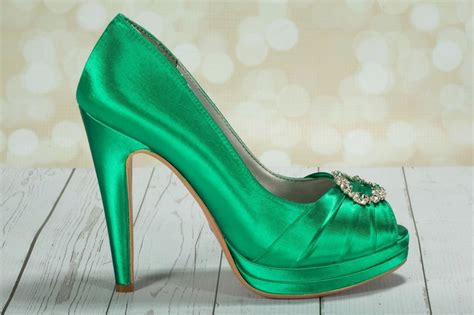 Zapatos De Boda Verde Esmeralda Boda Irlandesa Verde Tacones Etsy