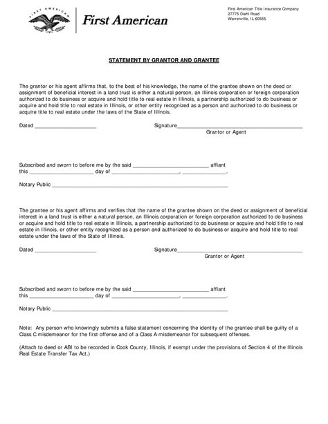 Statement Grantee Form ≡ Fill Out Printable PDF Forms Online