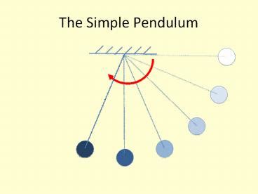 PPT The Simple Pendulum PowerPoint Presentation Free To View Id