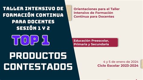 Productos contestados de la sesión 1 y 2 del Taller Intensivo de