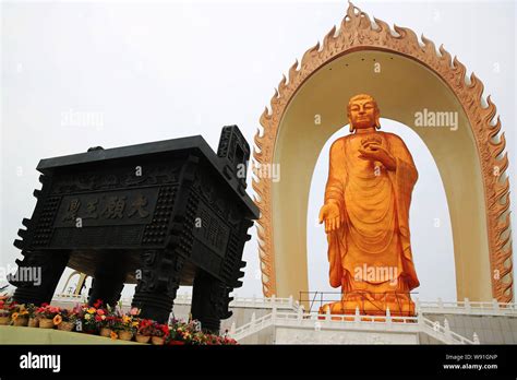 View Of The Worlds Tallest Buddha Statue Donglin Buddha After It Got Gilded In Xingzi County