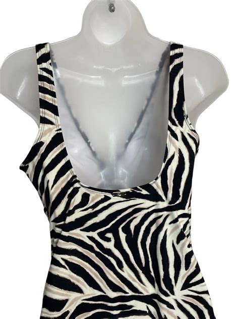 Lauren Ralph Lauren Zebra Ring One Piece Brown Tan Si… Gem