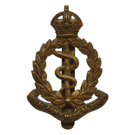 Royal Army Medical Corps R A M C Brass Cap Badge King S Crown