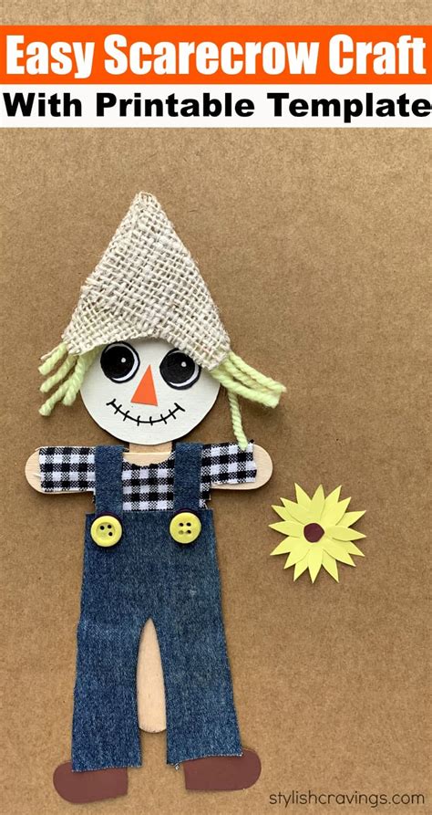 Easy Scarecrow Craft With Printable Template Crafts For Kids