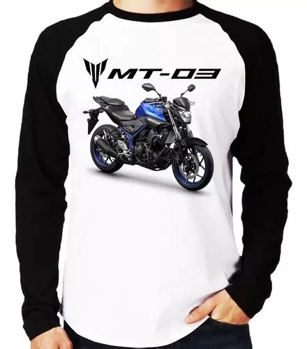 Camiseta Raglan Moto Yamaha Mt Azul Longa Mercadolivre