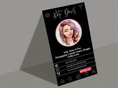 Diy Instagram Profile Business Cards Business Card Instagram Design