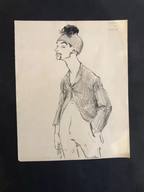 Dessin Original De Maurice Chevalier Ses D Buts Par Georges Villa