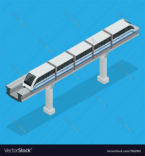 Monorail Train Sky Isometric Royalty Free Vector Image