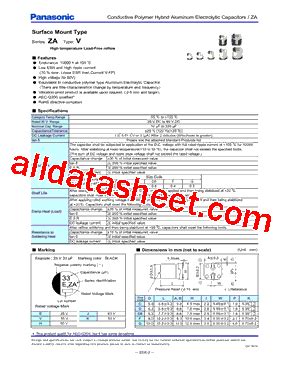 Eeh Za H Xp Datasheet Pdf Panasonic Semiconductor