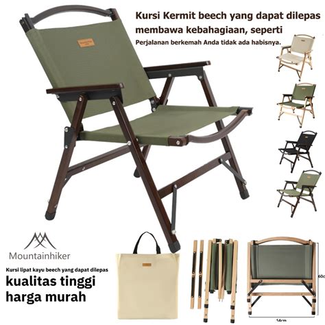 Jual Mountainhiker Kursi Berkemah Lipat Kayu Beech Kanvas Kain