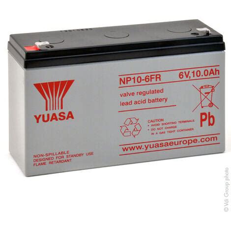 Yuasa Batterie Plomb AGM YUASA NP10 6FR 6V 10Ah F4 8