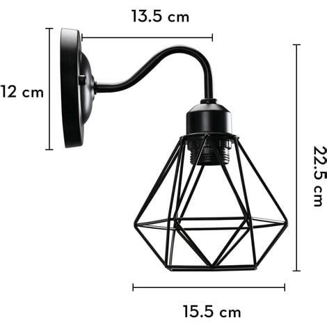 Applique Murale en Métal Rétro Industrielle en Forme Cage de Diamant