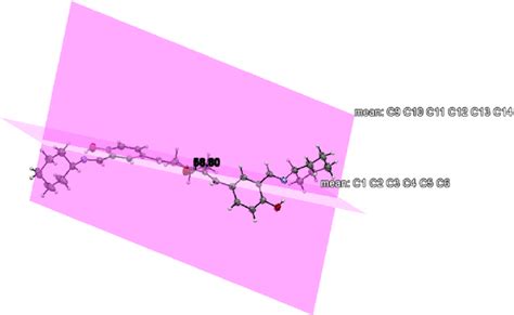 Distortion of one of the phenyl rings from the plane of the ...