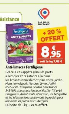 Promo Anti Limaces Fertilig Ne Chez Point Vert Icatalogue Fr