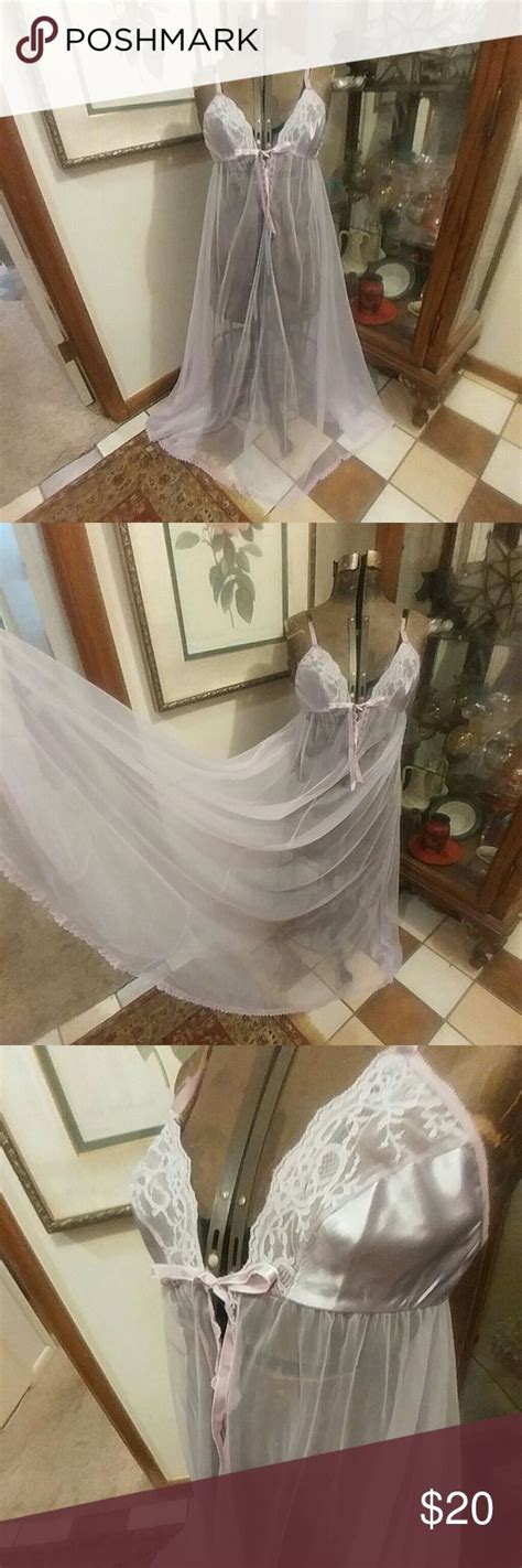 Vintage Sheer Lavender Chiffon Negligee Gown Negligee Chiffon Sheer