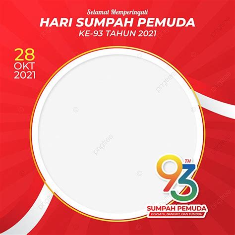 Sumpah Pemuda Vector Png Images Red Twibbon Of Rd Sumpah Pemuda Day