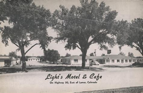 Light's Motel & Cafe On Highway 50, East of Lamar, Colorado Postcard