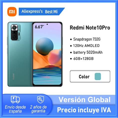 Versão global xiaomi redmi nota 10 pro smartphone 6gb 8gb 128gb 108mp