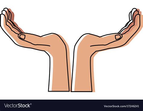 Two Hands Support Help Gesture Symbol Royalty Free Vector