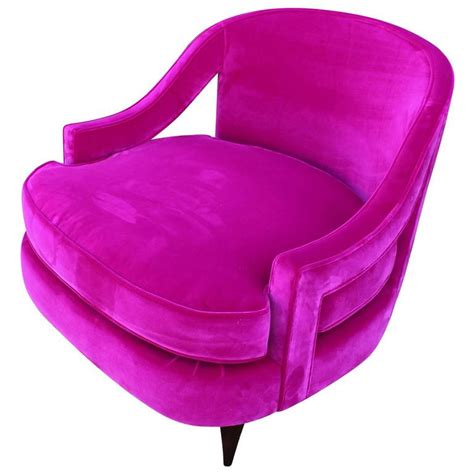 Glamorous Fuchsia Pink Velvet Lounge Chair At 1stdibs Hot Pink Accent Chair Fuchsia Velvet