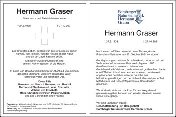 Hermann Graser Traueranzeige Trauer InFranken De