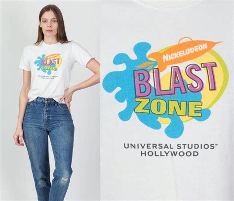 XS Y2K Nickelodeon Blast Zone T Shirt Vintage Universal Studios ...