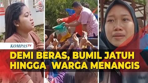 Ibu Hamil Terjatuh Dan Wanita Menangis Mewarnai Antrean Beras SPHP Dari