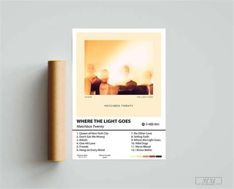 Matchbox Twenty Where the Light Goes Poster, Matchbox Twenty Printed - Printiment