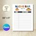 Taco Fiesta Stylish Nacho Bar Sign Up Sheet Template Printable For