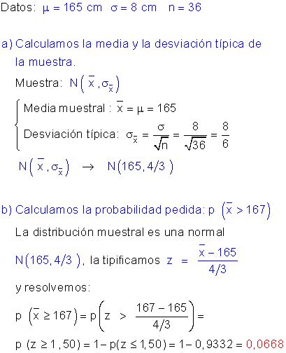 Distribución De Medias Muestrales Ejercicios