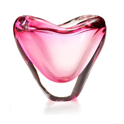 Pink Heart Vase Sweet Romantic Heart Shaped Glass Flower Vessel For