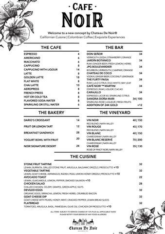 Café Noir's Menu by Cafe Noir - Issuu