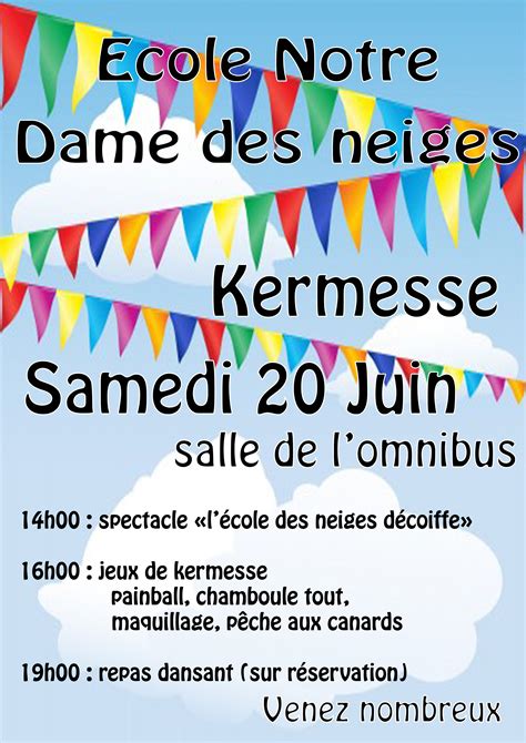 Kermesse école Notre Dame des Neiges Les Rousses Dame Day Planners