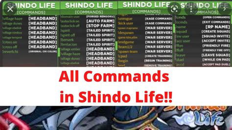 Shindo Life Commands Projaker