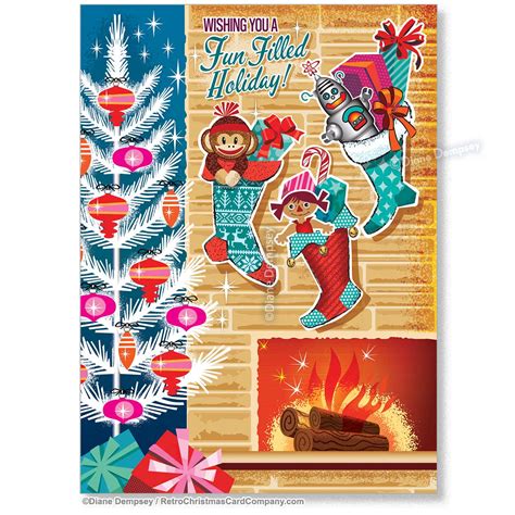 Retro Stockings Christmas Cards – Retro Christmas Cards