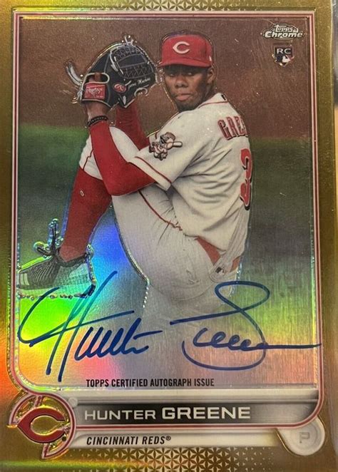 Hunter Greene Topps Chrome Ra Hg Rookie Auto Gold Refractor