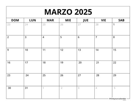 Calendario 2025 Para Imprimir Gratis