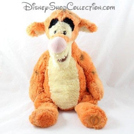 Peluche Tigrou Disney Store Orange Poils Longs Doux Assis Cm