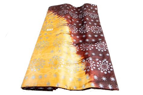 Getzner Teinté Vip Jaune Et Marron Avec Des Motifs Gris Argenté Ikasougou