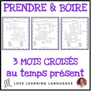 French Irregular Verbs Crossword Puzzles By Teach Simple