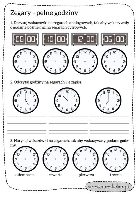 Edukacja Wczesnoszkolna Klasa I Zestaw Zegary Pe Negodziny