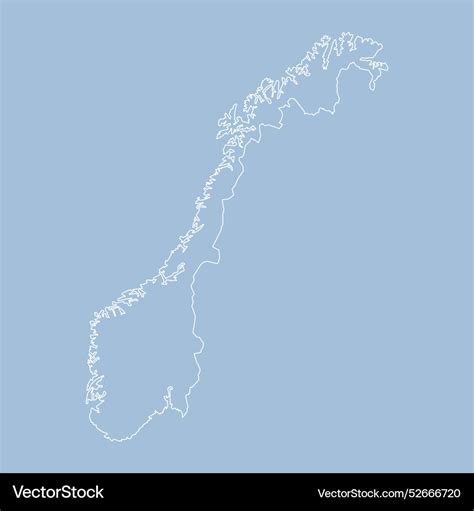 Outline map norway line border country Royalty Free Vector