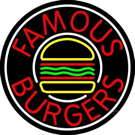 Famous Burgers Neon Sign Bar Sign Neon Light DIY Neon Signs