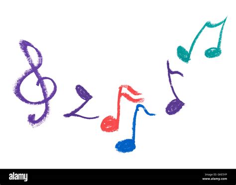 Colorful music notation drawing on white Stock Photo - Alamy